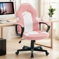 thumbnail image 4 of Gaming Chair - Adjustable Swivel Computer Desk Chair with PU Leather,Pink, 4 of 10