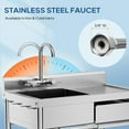 thumbnail image 5 of Ktaxon Utility Sink with Drawer, Stainless Steel Freestanding Kitchen Sink with Hot and Cold Water, Single Bowl Sink w/Storage, Pegboard & Hanging Hook, 5 of 8
