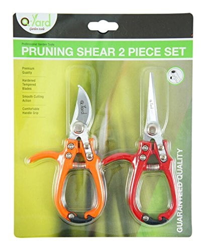 RayLynn Products 2 Pack of Sawtooth Blade Garden Pruning Shears with Safety Clip 