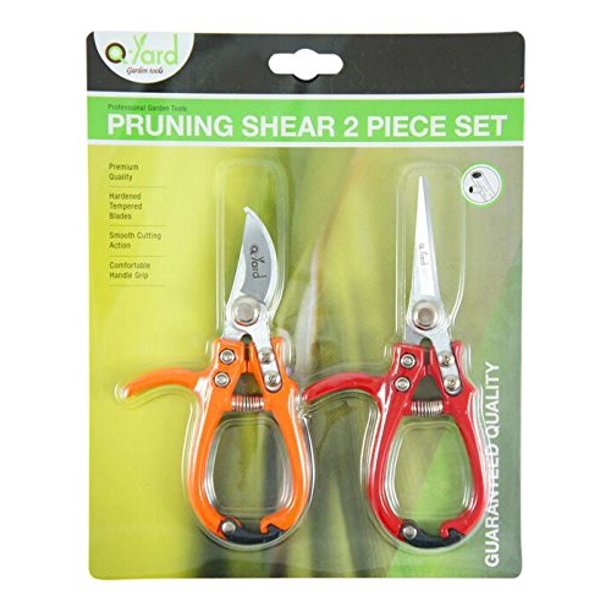 2 pack qyard pruning shear, mini extra sharp garden hand pruners