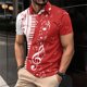 thumbnail image 5 of Camisas de Manga Larga para Hombres Impresos Girar Hacia Abajo Botones de Cuello Lateral Dividido, Casual Blusa de Manga Corta, 5 of 5