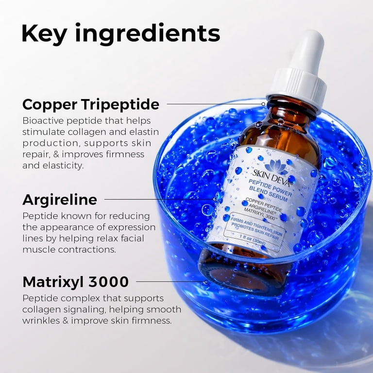 Skin Deva Copper Peptide GHK-Cu Serum with Hyaluronic Acid, 1 fl oz