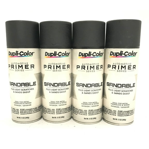 Duplicolor DAP1698-4 PACK BLACK HOT ROD Sandable All-Purpose Primer - 12 oz