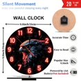 thumbnail image 3 of Neon Eagle Wall Clock Decorative Art 10-Inch Silent Wooden Wall Clock, Battery Operated (AA Batteries Not Included), Artistic Home Decor, 3 of 7