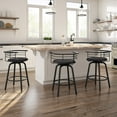 thumbnail image 6 of Amisco Turbo 26 In. Swivel Counter Stool - Black Faux Leather / Black Metal, 6 of 10