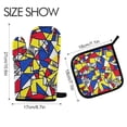 thumbnail image 2 of Yayeee Oven Mitts and Pot Holder Set of 2 Heat Resistant Kitchen Gloves Baking Hot Pad, Art Triangles, 2 of 5