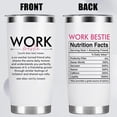 thumbnail image 2 of Work Bestie Gifts for Women Friend Friendship Gift for Coworker Leaving - Unique Present Ideas for Going Away, Goodbye, Farewell Party – 20oz Tumbler, 2 of 6