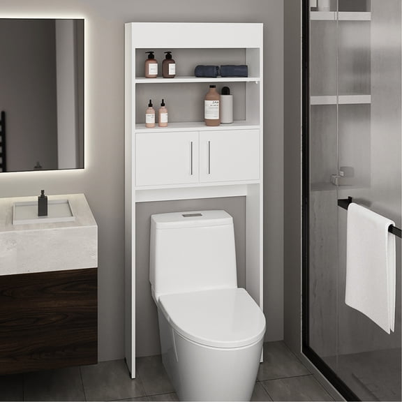 Double-door, classic design - Blends well in bathroom decor