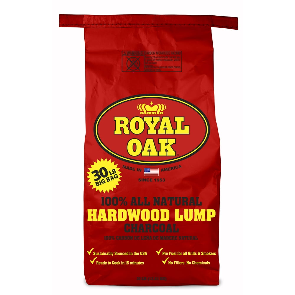 Royal Oak Lump Charcoal, All Natural Hardwood Charcoal, 30 Lbs