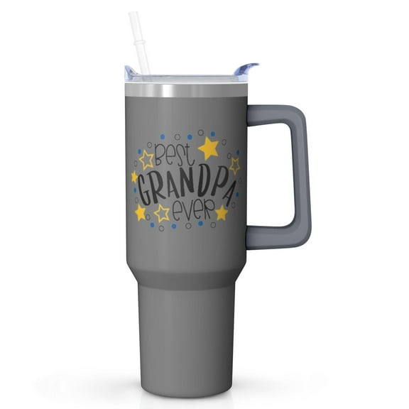 40oz Grandpa Prestige Tumbler, Insulated Stainless Steel Cup with Handle, Best Gift Ever