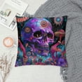 thumbnail image 2 of Orinice Skull Mushrooms Psychedelic Graphic Decorative Throw Pillow Cover 20x20in, 2 of 5