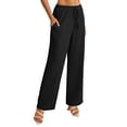 thumbnail image 4 of a.Jesdani Women's Wide Leg Pants with Pockets Casual Drawstring Elastic Waist Trousers for Work & Leisure S-XXL, 4 of 7