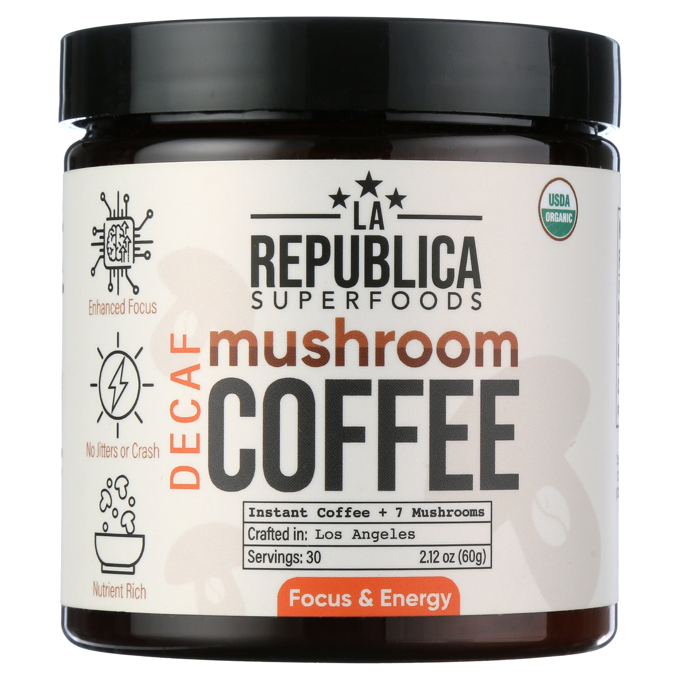La Rublica Coffee, Coffee Decaf Mushroom 7 Super 2.120 oz