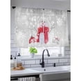 thumbnail image 5 of Christmas Snowman Sheer Curtains 45 Inch Long 2 Panels, Xmas Ball Grey Winter Snowflake Scenery Light Filtering Rod Pocket Semi Sheer Curtains, Sheer Voile Drapes for Living Room Bedroom, 52"x45", 5 of 5