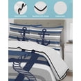 thumbnail image 3 of Full Size Quilt Bedding Set, Nautical Anchor Reversible Summer Quilt 3 Pieces, Ocean Navy Blue Stripes Simple Lines Lightweight Bedspreads Coverlets with 2 Pillow Shams for All Seasons, 3 of 5