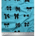 thumbnail image 1 of Soimoi Blue Silk Fabric Bow & Dots Decor Fabric Printed Yard 42 Inch Wide, 1 of 5