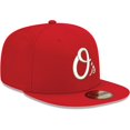 thumbnail image 3 of Men's New Era Red Baltimore Orioles White Logo 59FIFTY Fitted Hat, 3 of 5