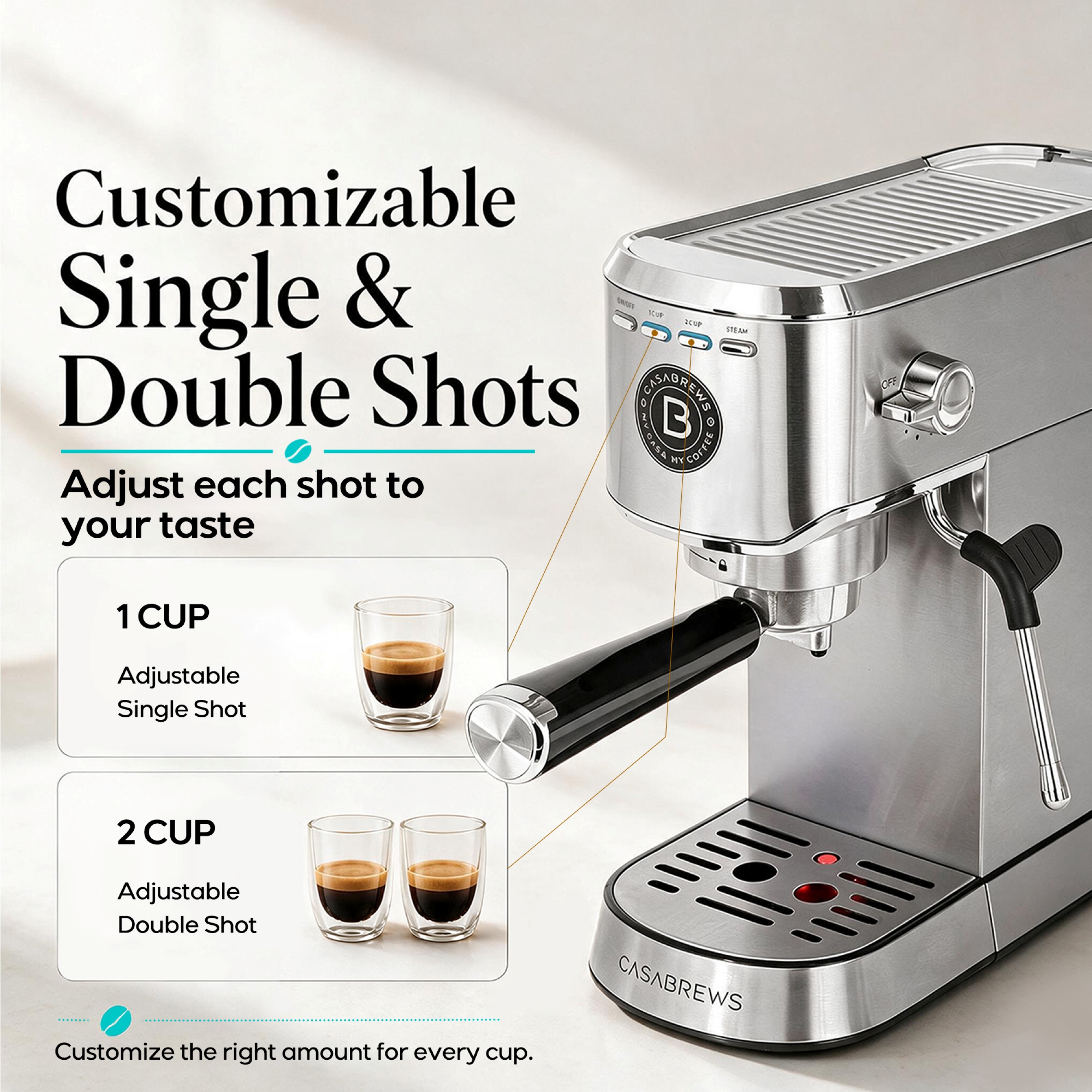 Casabrews 5418 Semi-Automatic Espresso Machine photo 2