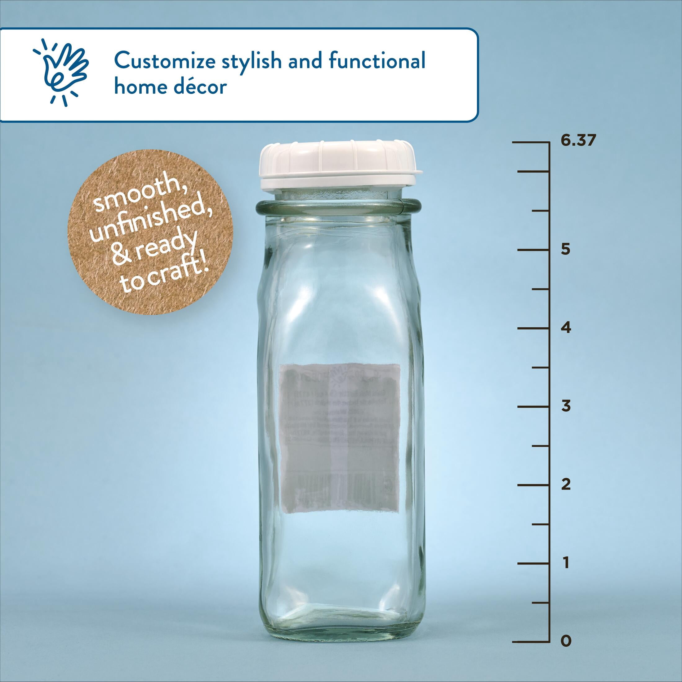 Hello Hobby Glass Milk Bottle Jar, 9.46 oz