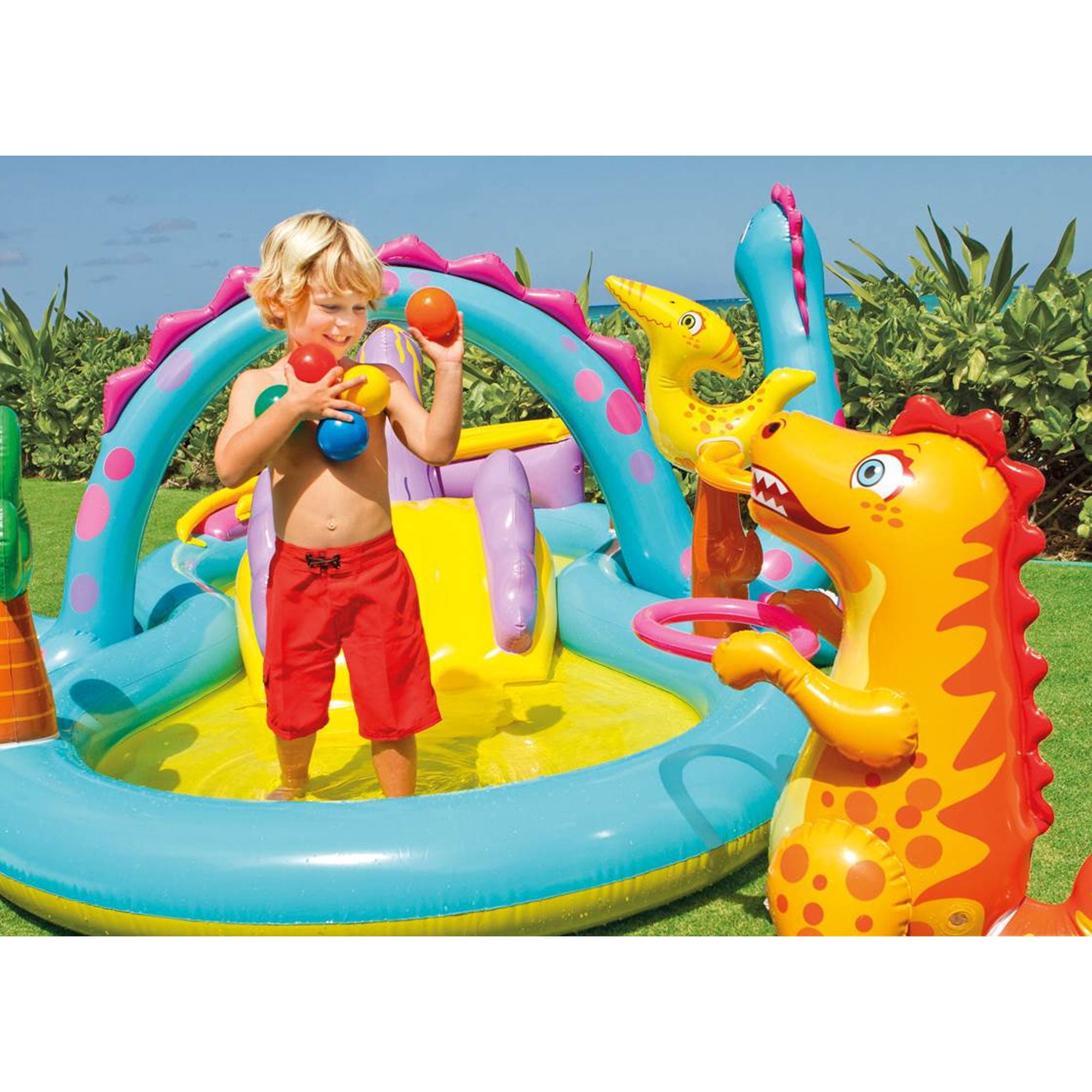 Intex dinoland hotsell inflatable play center