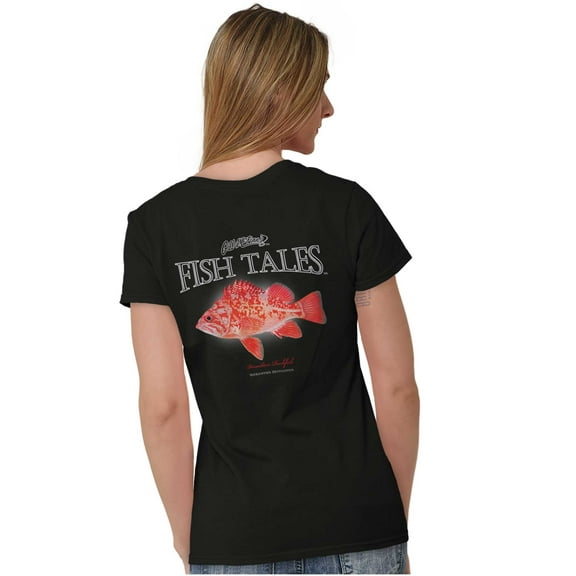 Gill McFinn Rockfish Fishing Fisher Womens Fitted Plus Size Graphic Tee Brisco Brands 2X