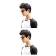 thumbnail image 4 of QualitChoice Boy Wigs Reusable Short Curly Stylish Realistic Solid Color Dyeable Toupee Night Parties Shopping Artificial Hair Black 2Set, 4 of 6