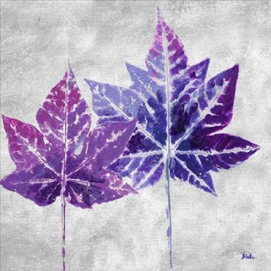 The Purple Leaves on Silver II Canvas Art - Patricia Pinto ()