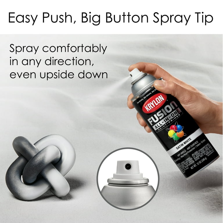 Krylon K02753007 Krylon Fusion All-In-One White Satin 12 oz