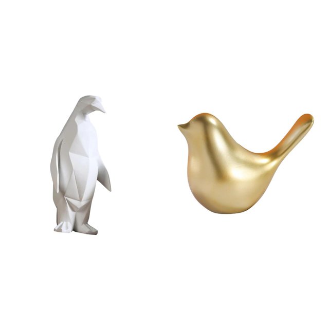 Escultura de pingüino,Escultura de pingüino para decoración nórdica del hogar,Figura de pájaros,Figura de pájaro dorado,decoración del hogar,estatua de animal,Estatuas decorativas de