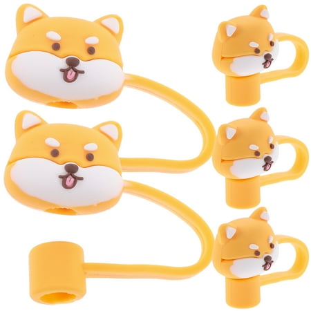 

9pcs Cartoon Straw Covers Straw Lids Straw End Plugs Silicone Straw Covers