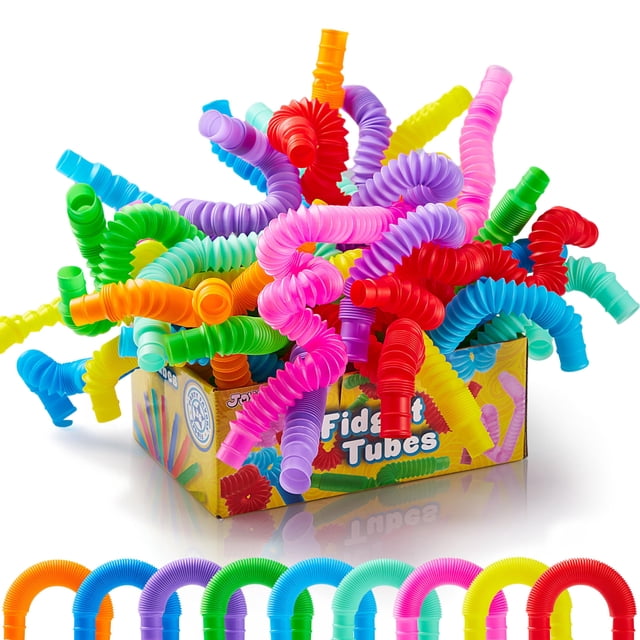 Juego de 36 juguetes sensoriales con forma de tubo pop de JOYIN, 9 colores