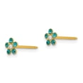 thumbnail image 4 of Auriga Fine Jewelry 14K Yellow Gold December Blue Crystal Birthstone Flower Stud Earrings for Women, 4 of 6