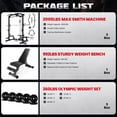 thumbnail image 5 of Forgemus Smith Machine Home Gym, 2000LBS Power Rack Cage with Cable Crossover for Full Body Workout, 5 of 12