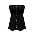 thumbnail image 4 of Top corto sin tirantes de moda - Informal para primavera/verano - Combínalo con vaqueros - Poliéster spandex transpirable - Tallas S-XXL, 4 of 4