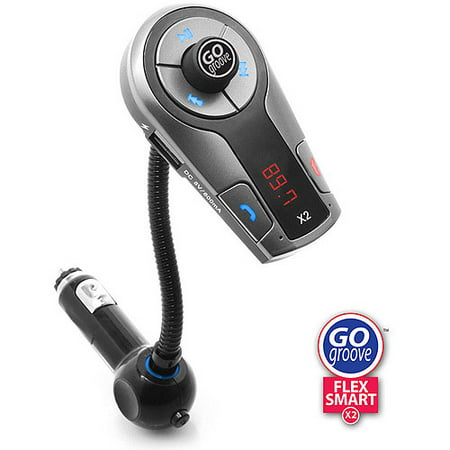 GOgroove FlexSMART X2 Bluetooth In-Car FM Transmitter with USB Charging , Music Control and Hands-Free Calling - Works with Apple , Samsung , LG , HTC and More Smartphones , Tablets , MP3 (Best Music Player For Car)