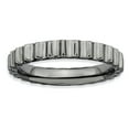 thumbnail image 1 of 925 Sterling Silver Stackable Expressions Black-plated Ring Size: 5; for Adults and Teens; for Women and Men, 1 of 5