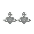 thumbnail image 5 of Crystal Saturn Heart Orb Drop Dangle Stud Earrings Rhinestone Silver Gold-In stock, 5 of 5