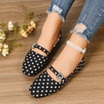 thumbnail image 4 of Polka Dots Mary Jane Shoes Women Ballet Flats Shoes for Women Slip on Comfortable Dressy Adjustable Strap for Work office Business Casual Size 36-43 Black-B, 4 of 4