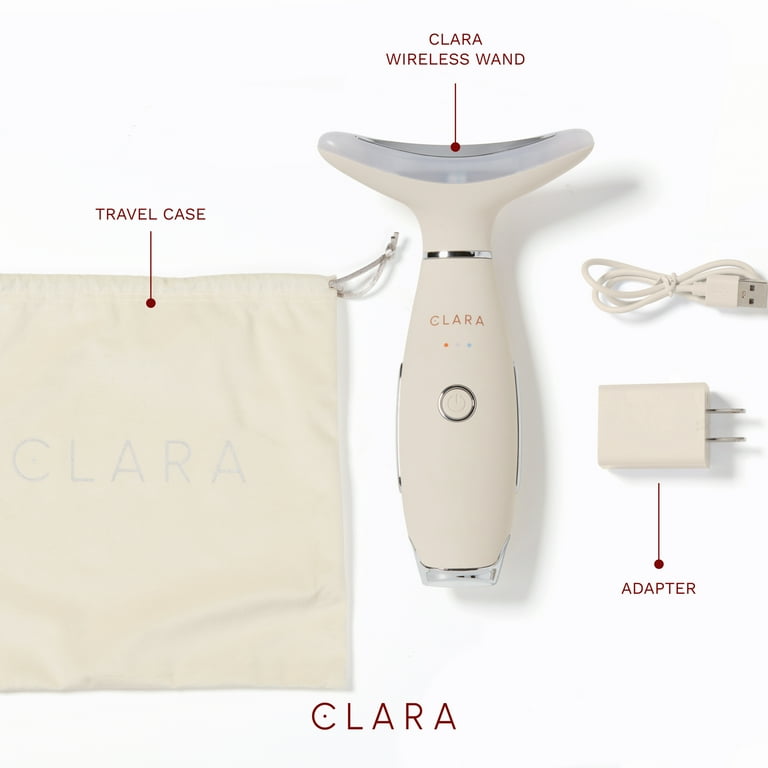 Clara Red Light Therapy Wand for Face and Neck, Collagen Booster,  Anti-Aging, Heating, Sonic Vibration