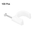 thumbnail image 3 of Unique Bargains 100 Packs 0.47 Inch Cable Clips, Ethernet Cable Clamps with Steel Nails, White, 3 of 6