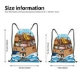 thumbnail image 3 of Kuqiui Animals on Noah's Ark Floating Print Drawstring Backpack Drawstring Bags,Draw String Back Bag Drawstring Bags for Sports,Gym,Travel,Swimming,Beach, 3 of 8