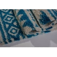 thumbnail image 3 of Ladole Rugs Stylish Contemporary Trellis Smooth Area Rug Carpet in Turquoise-Ivory, 3 of 4