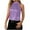 Purple, variant on Inleife Halter Neck Tank Tops for Women Fashion Sleeveless Blouse Round Neck Casual Tank Solid Elegant Pleated T-Shirt Army Green L