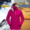 thumbnail image 3 of Diamond Candy Womens 3-in-1 Winter Jacket Waterproof Rain Coat with Hood Warm Fleece Ski Jackets, 3 of 7