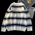 thumbnail image 4 of Suéteres de otoño para mujer, estilo retro americano de uso diario, moda para colegialas, sencillos, con contraste de colores, cálidos, suaves y acogedores., 4 of 5