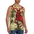 thumbnail image 2 of Haiem Men's Mythical Red Stag Illustration Print Tank Tops Summer Sleeveless Cut Off Workout T-Shirts Fitness Vest Athletic Undershirts-XX-Large, 2 of 8