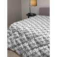 thumbnail image 2 of Vintage Down Alternative Comforter, Abstract Repetitive Jumble Grid with Floral Details Lattice Ornament, Microfiber Quilt for All Season, 5 Sizes, Charcoal Grey and White, by Ambesonne, 2 of 3