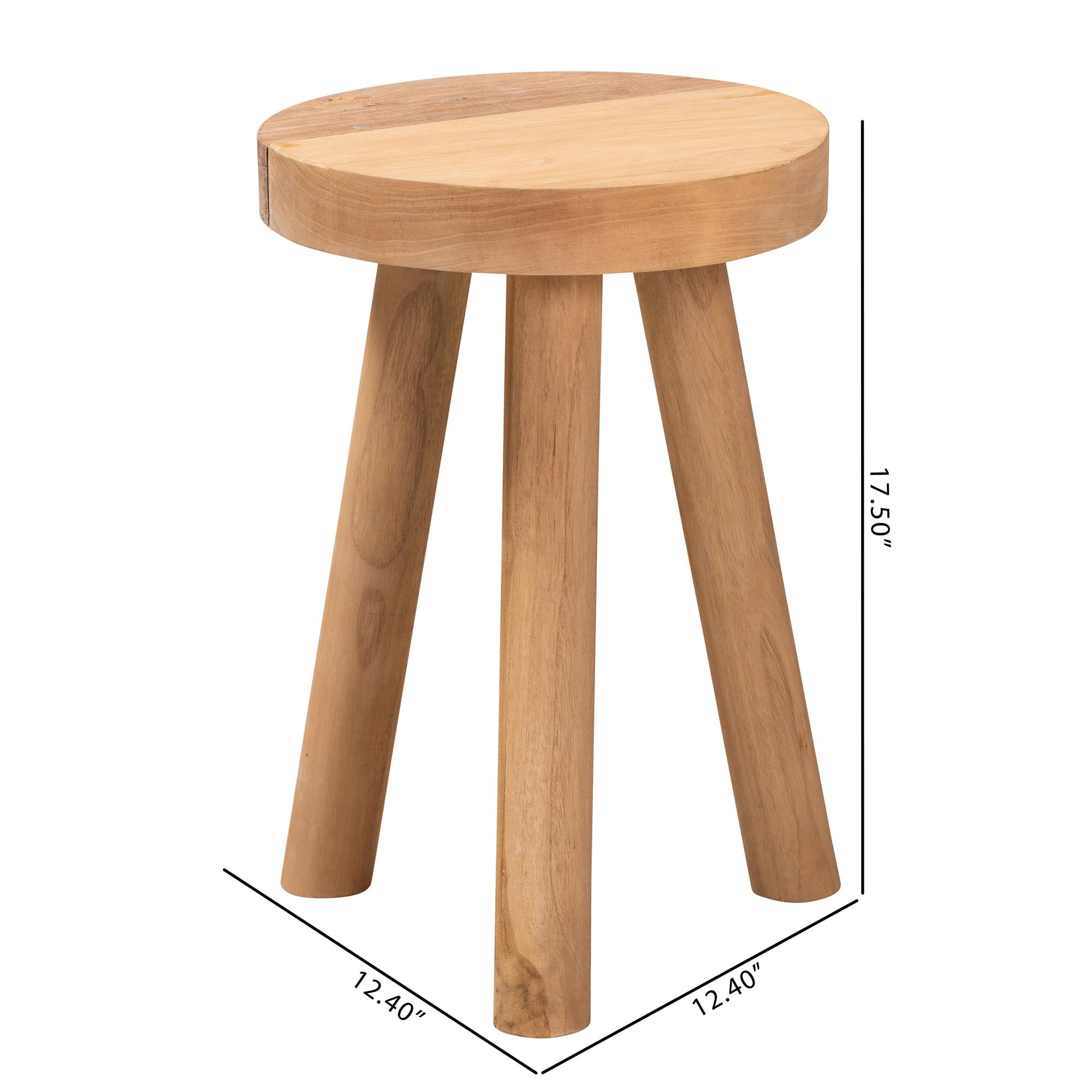 bali & pari Terah Teak Wood Mid-Century Footstool, Natural Brown
