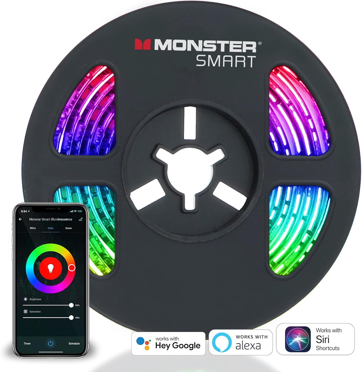 Monster Smart Illuminessence LED Strip Lights – 6.5ft Multicolor Indoor photo 6