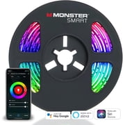 Monster Smart Illuminessence 6.5ft Indoor LED Strip Lights, Multicolor LED Lights for Bedroom, App Control